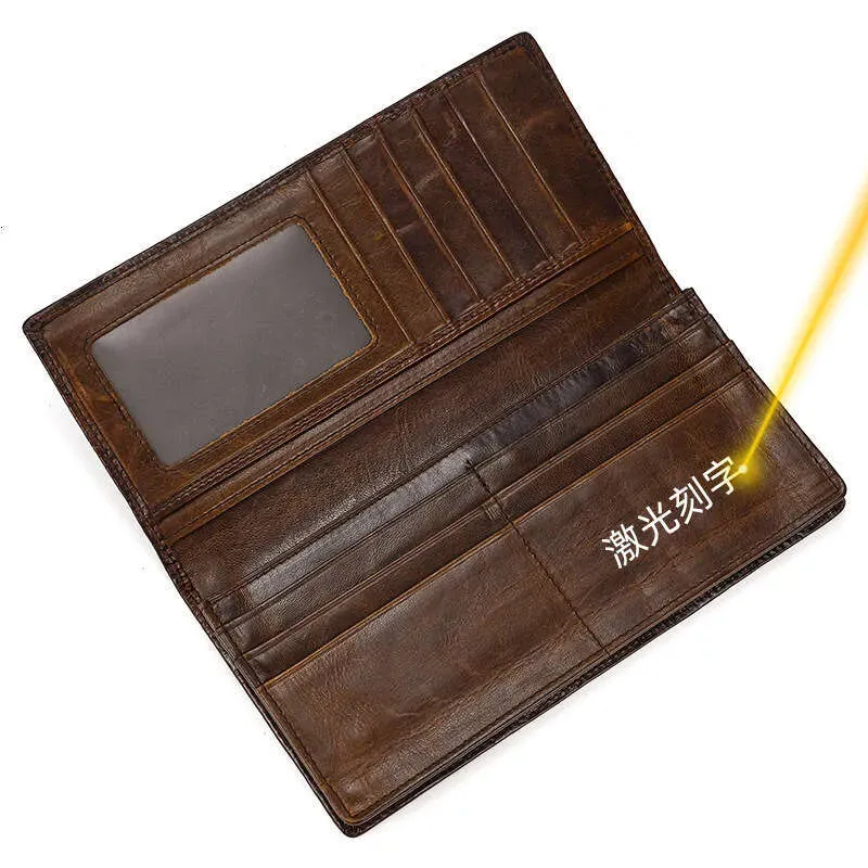 New Genuine Men's Dragon And Tiger Pattern Oil Wax Leather Long Wallet 80% Off Multi-Card Slots Money Clip Suit Bag_voghion.com