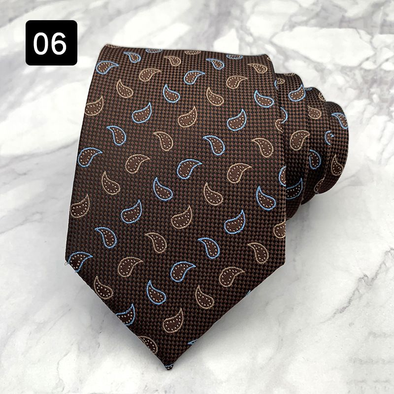 Tie For Men Formal Suit Accessory Fashion Paisley Cashew Pattern Hand-Knotted Wide Version 8CM_voghion.com
