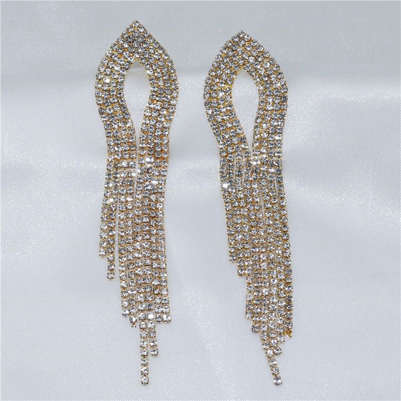Nuovi orecchini alla moda e splendidi con nappine di cristallo e strass alla moda per le donne_voghion.com