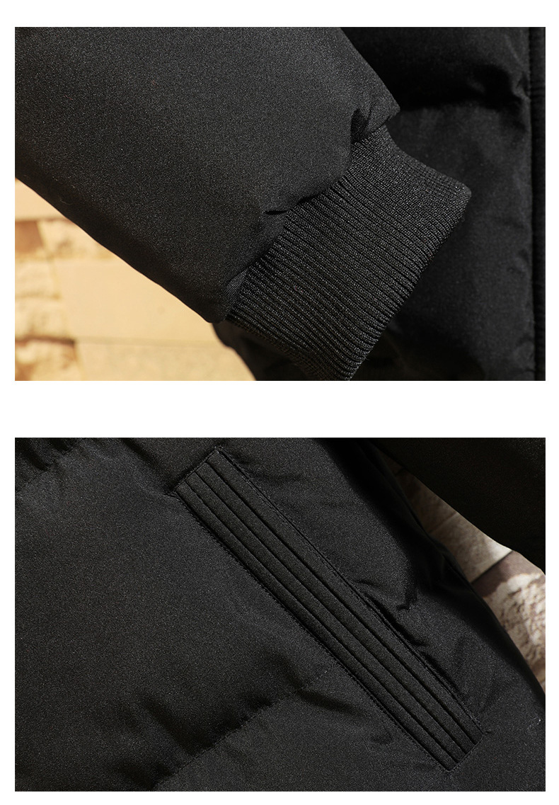 Herrenbekleidung Herrenjacke mit Baumwollpolsterung, Daunenjacke, Kurzmantel, trendige, verdickte Stehkragenjacke mit Baumwollpolsterung_voghion.com