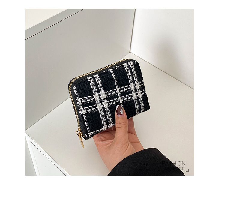 Portefeuille court en lin à tirette unique pour femme, sac de rangement à la mode, petite pince à billets, nouvelle collection 2024_voghion.com