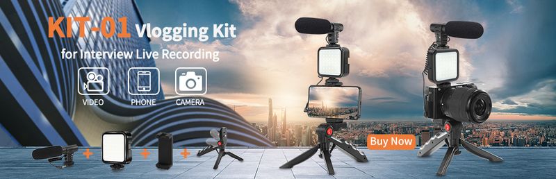 MAMEN Vlogging Kit Attrezzatura Treppiede per telefono con microfono lavalier wireless 2.4G per iPhone Android Smartphone Tablet_voghion.com
