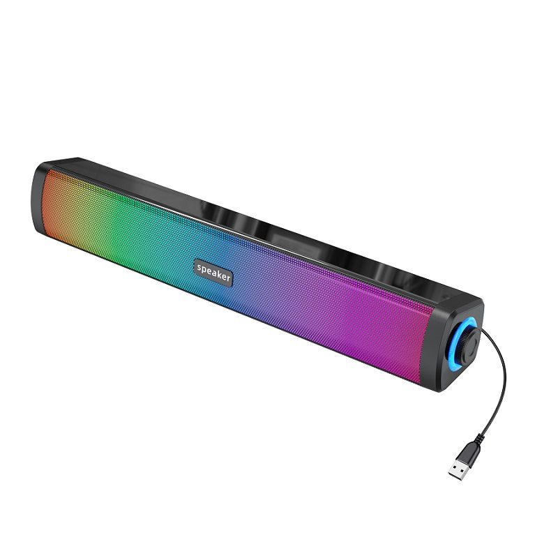 Portable Speakers Full Color Light USB Powered E 1411 Bluetooth Wired Speaker Subwoofer Computer Home_voghion.com