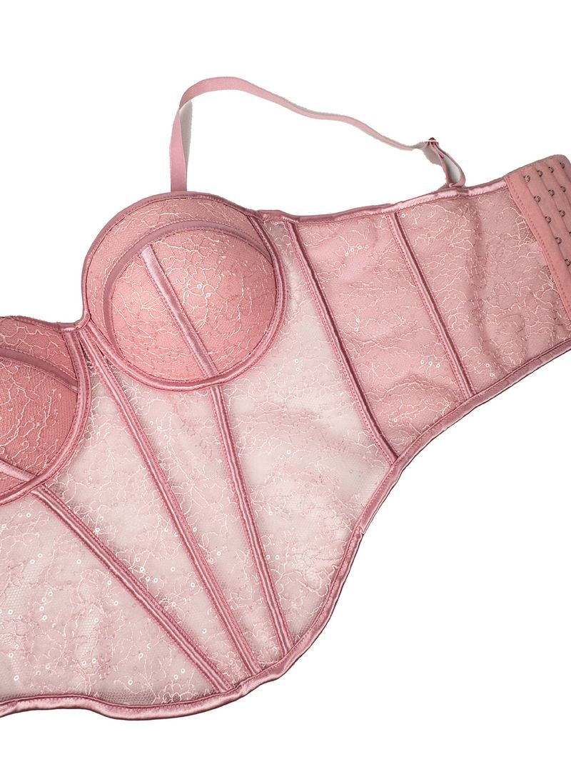 Women's Clothing New Slim Sexy See Through Mesh Vest Suspender Low Cut Contrast Color Waist Slim Breathable Body Shaping Fishbone Bra_voghion.com