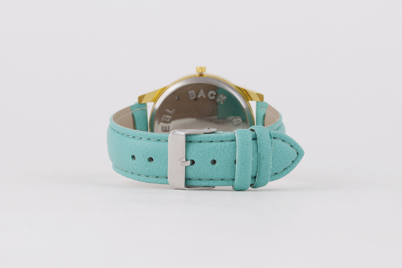 Digital color women's fashionable leather strap, quartz watch, large dial_voghion.com