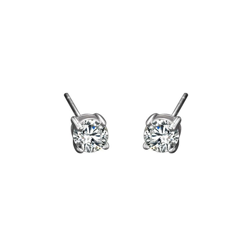 Sterling sier glitter diamond Instagram trendy and stylish temperament minimalist bone studs for men's stacked ear hole_voghion.com