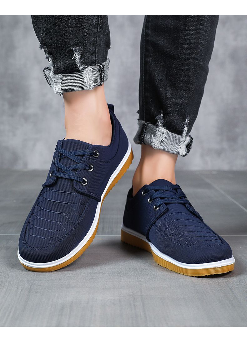 Men's Soft Sole Canvas Shoes - Breathable Non-Slip Comfortable Casual Shoes For Big Size (Up To 47) - Classic Round Toe Slip-On For Work & Daily Wear_voghion.com