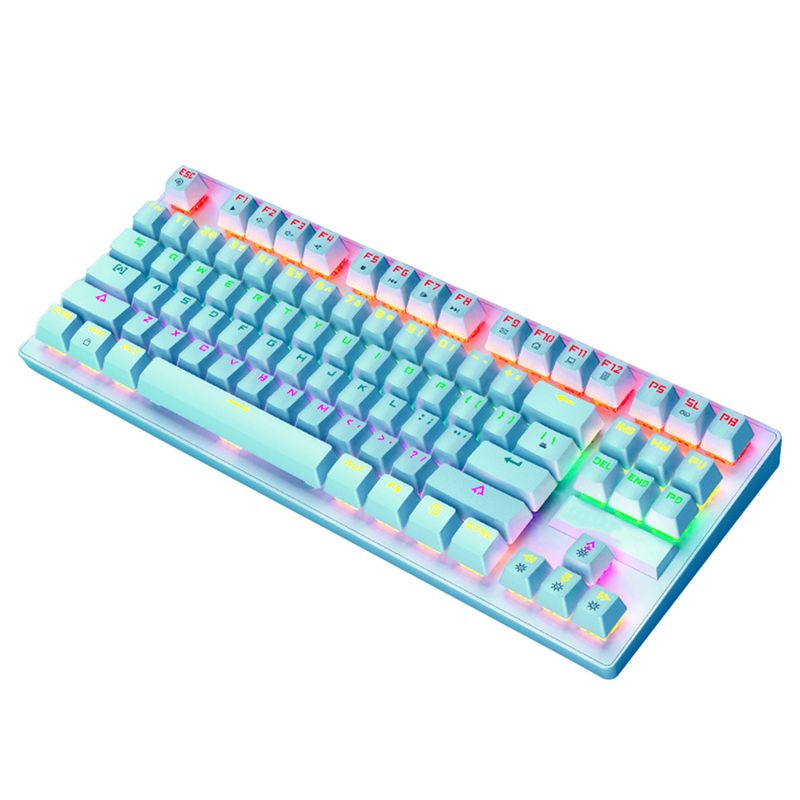 Tastiera meccanica universale con retroilluminazione RGB cablata a 87 tasti Farfi K2, accessorio per computer_voghion.com