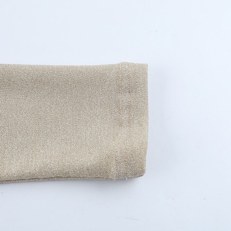 Glitzerndes, figurbetontes Kleid mit V-Ausschnitt und Twist-Detail vorne – Glamouröses Minikleid mit langen Ärmeln für Damen (Gold) – Modetrends_voghion.com