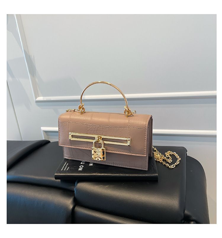 Women's Stylish And Versatile Small Square Shoulder Bag - Crossbody & Handheld For Daily Use, PU Leather With Alligator Texture, Magnetic Closure_voghion.com