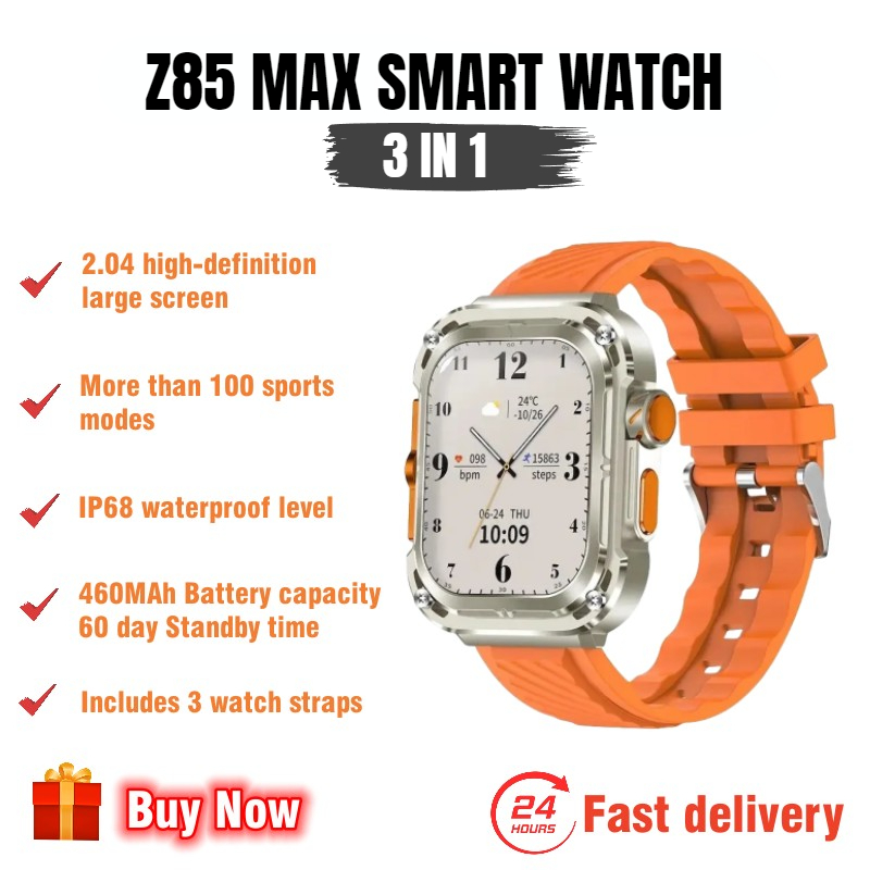 【HEIT VERKAAF】Nei Z85 MAX Smart Auer 3 an 1 Männer Fraen Häerzfrequenz Blutdrock Iwwerwaachung Bluetooth-kompatibel Smart Auer Kompatibel Fir Android IOS Me_voghion.com