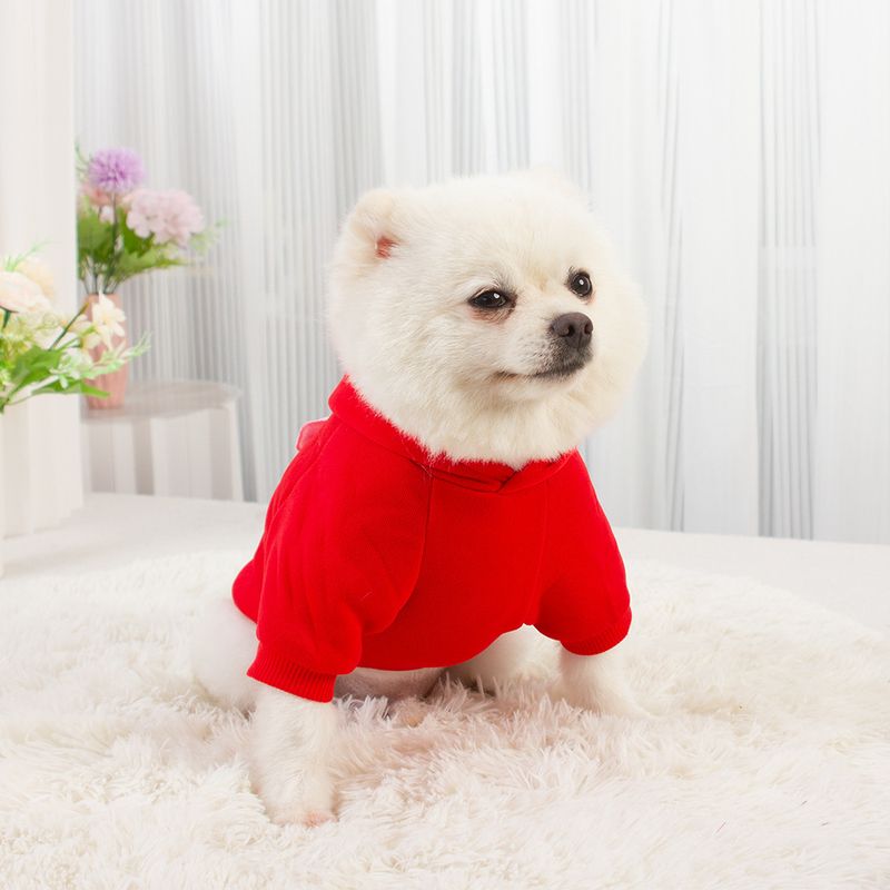 |Novas roupas para cães, moletom com capuz, forro de lã, quente, pequeno, bonito, multicolorido, com furo para guia_voghion.com