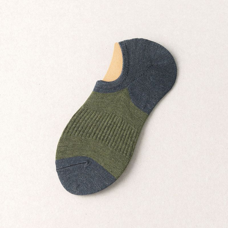 2025e 【Taglia 40-46】Calzini da uomo estivi color block invisibili antiscivolo assorbenti del sudore traspiranti di grandi dimensioni_voghion.com