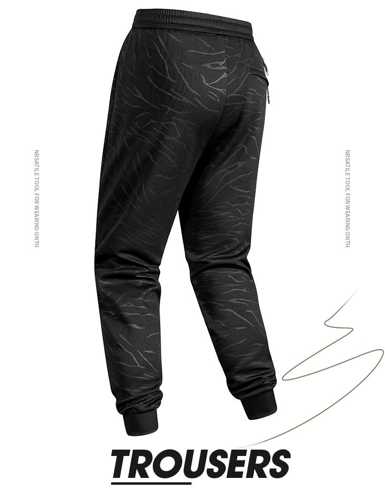 Men's High-Waisted Jogger Pants With Ribbed Cuffs - Stretch Bamboo Fiber Trousers For Spring & Fall (Black, Gray)_voghion.com