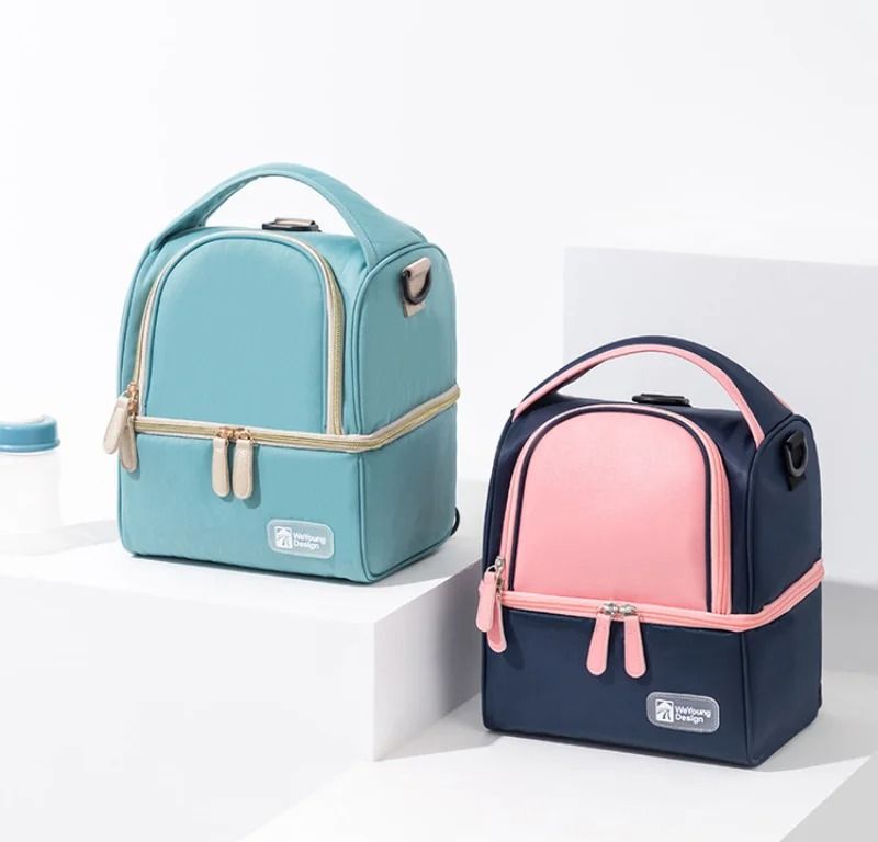 Doppio strato contenitore per il pranzo refrigerante, contenitore per il latte materno, borsa per alimenti freschi, multifunzione, per uomini e donne, lavoro, viaggi, picnic_voghion.com