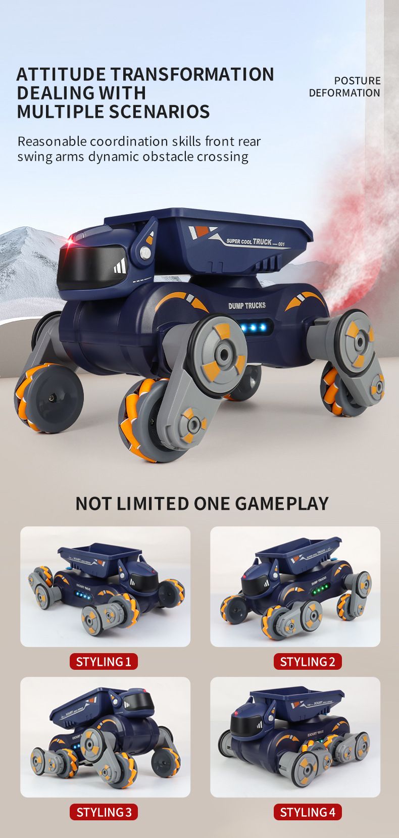 2.4G RC Stunt Robot Hond - Elektronisch Huisdier Speelgoed met Armzwaai, Spray, Geluids- en Lichteffecten voor Jongens (Afstandsbediening Slimme Robot Auto)_voghion.com