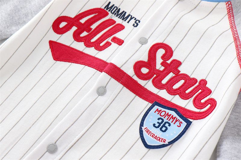 Mother & Kids Baby long-sleeved baseball jumpsuit thin summer pure cotton romper newborn clothes boys and girls baby sleeping bag crawling clothes_voghion.com