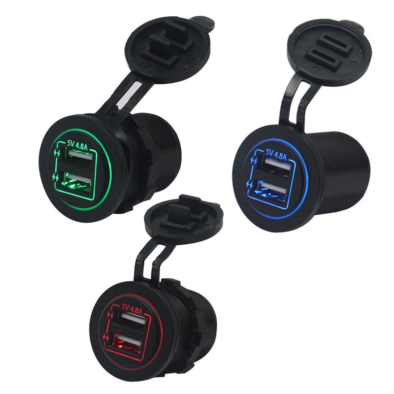 Neu Motorrad Ladegerät 5V 4,8 A Mobile USB Modifizierte Auto Mit Blende Telefon Lade_voghion.com
