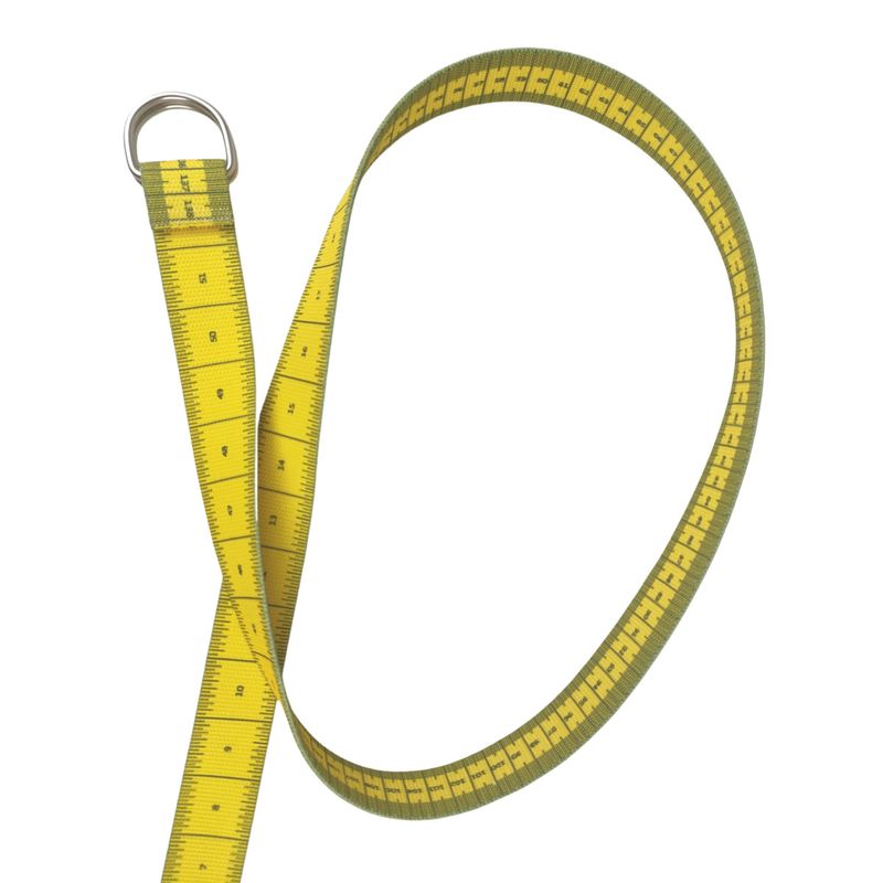 Dual-Sided Printed Measuring Tape Belt - Fashionable Alloy Double Ring Buckle Belt With Original Scale Design, Soft Measuring Tool For Waist_voghion.com