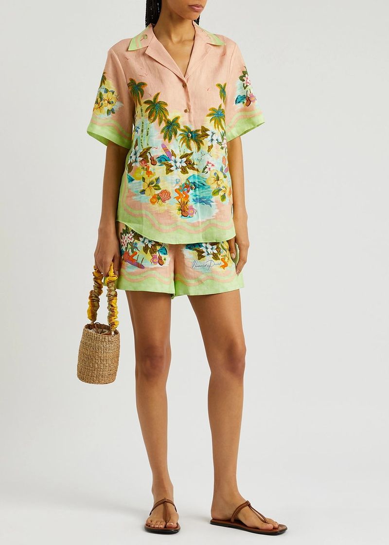 Ensemble deux pièces décontracté à manches courtes pour femmes, ample, mode vacances, short, costume, nouvelle collection _voghion.com