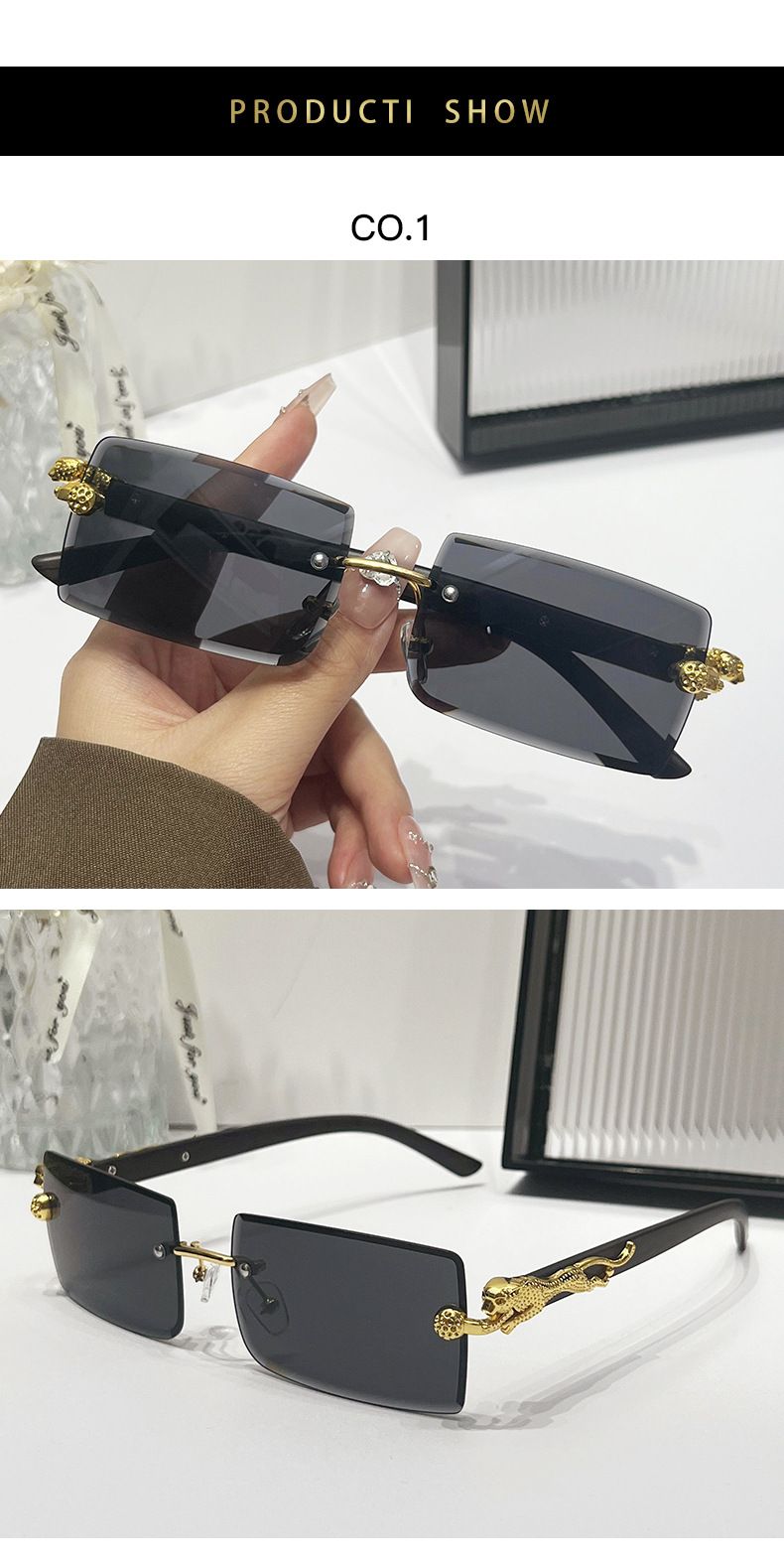 VOOTHOST Nuovi occhiali da sole colorati alla moda per uomo e donna, occhiali da sole rettangolari sfumati, occhiali da sole da esterno UV400, occhiali da sole F0290_voghion.com