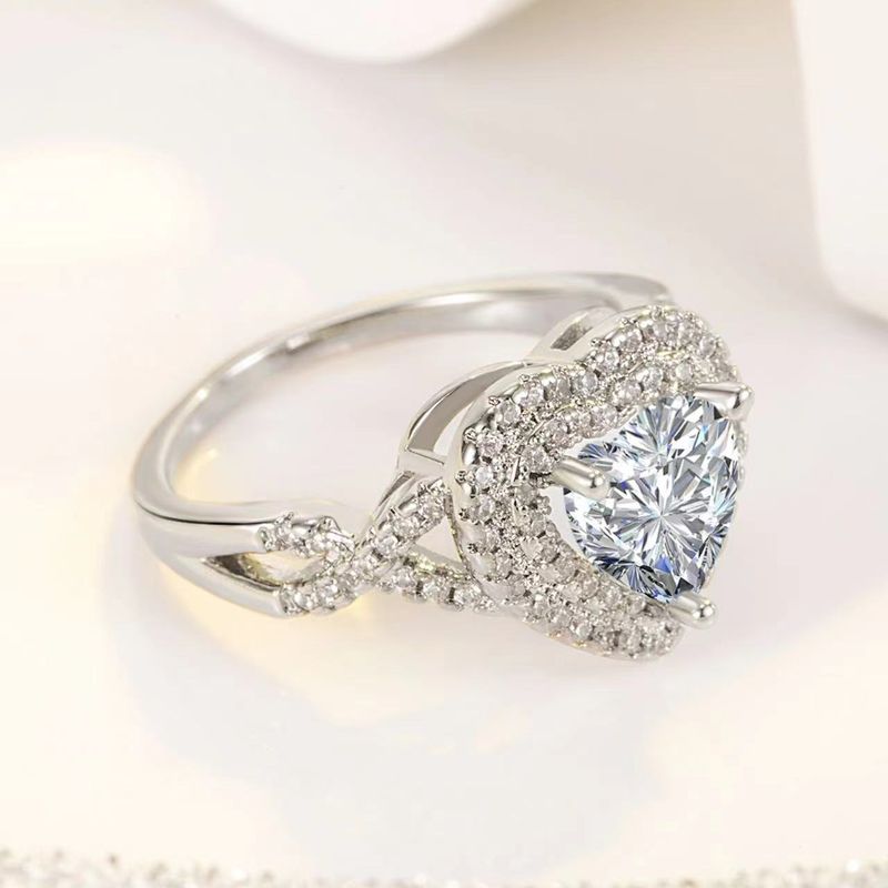 Volledige diamanten luxe microset hartvormige verlovingsring_voghion.com
