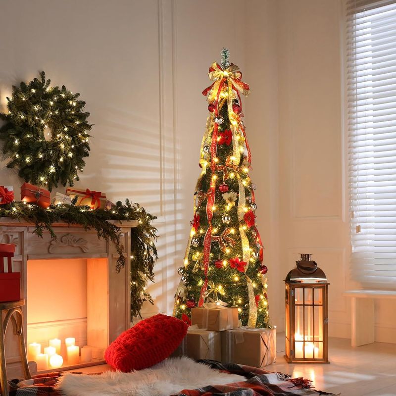 Kerstboom 3ft 10ft opvouwbare kerstboom met lampjes en ornamenten boom kerstversiering_voghion.com