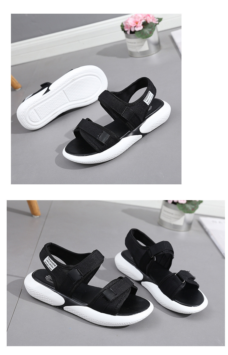 Women's casual Velcro muffin platform beach shoes_voghion.com