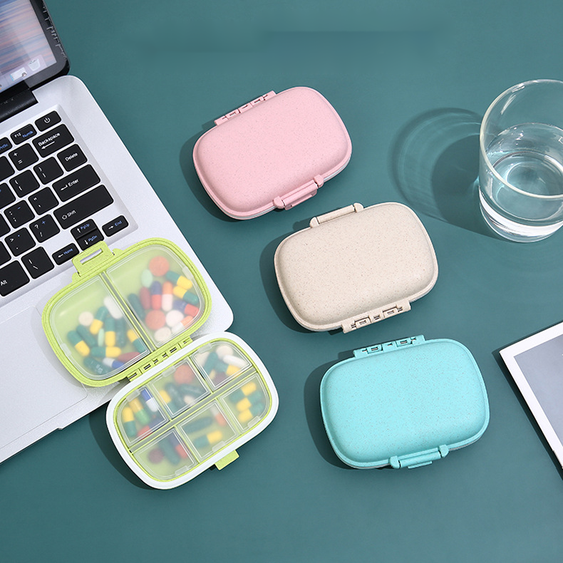 Mini contenitore per medicinali portatile a 8 scomparti, antipolvere, sigillato, per imballaggio e stoccaggio_voghion.com