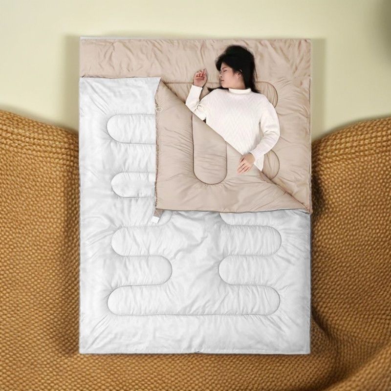 2,5 kg Doppelschlafsack für drinnen und draußen, für Paare, Camping, vier Jahreszeiten, Winter, Outdoor, für Erwachsene, schmutzabweisend, universell, für Reisen, kältebeständig_voghion.com