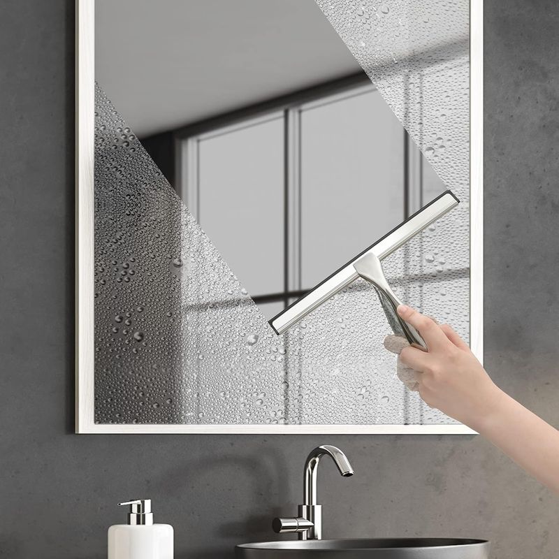 All-Purpose Shower Squeegee For Shower Doors Bathroom Window And Car Glass-Stainless Steel 10 Inches Cleaning Bathroom_voghion.com