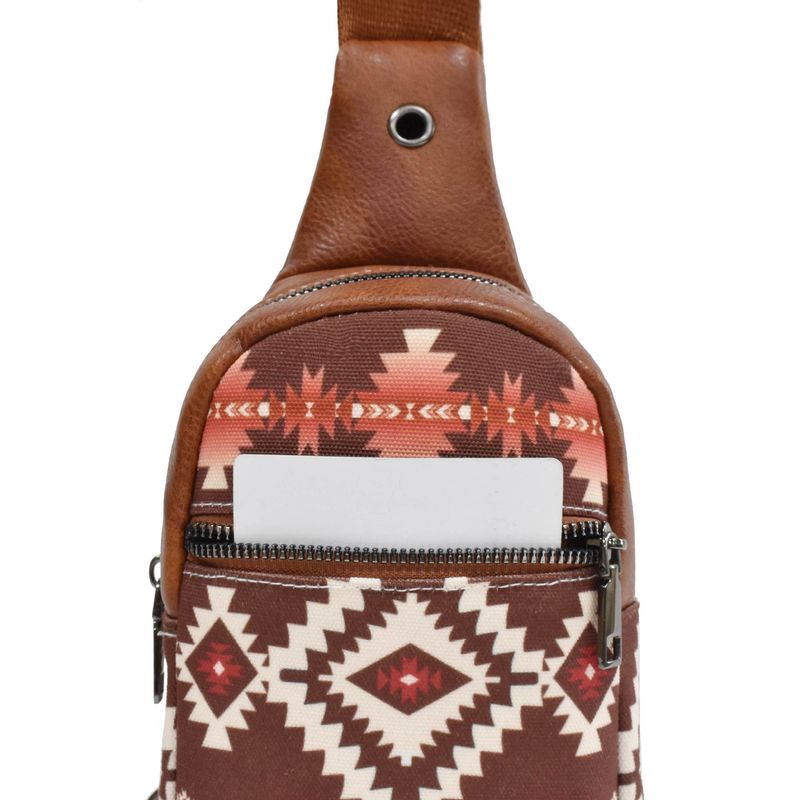 Kleine Umhängetasche für Damen aus Canvas, Crossbody-Gürteltasche, Reise-Brusttasche, Bohemian-Ethno-Stil, verstellbarer Riemen mit mehreren Reißverschlüssen._voghion.com