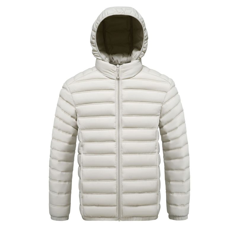 Giacca con cappuccio foderata in pile da uomo - Cappotto trapuntato leggero per l'inverno, capospalla casual con chiusura a cerniera_voghion.com