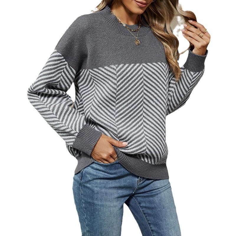 Halloween Dark Wind Loose Pullover Sweater Solid Color Strap Long Sleeve Knitted Sweater_voghion.com