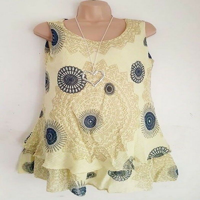 Plus Size Women Ladies Boho Sleeveless Mini Dress Summer Beach Baggy Dress Tunic_voghion.com