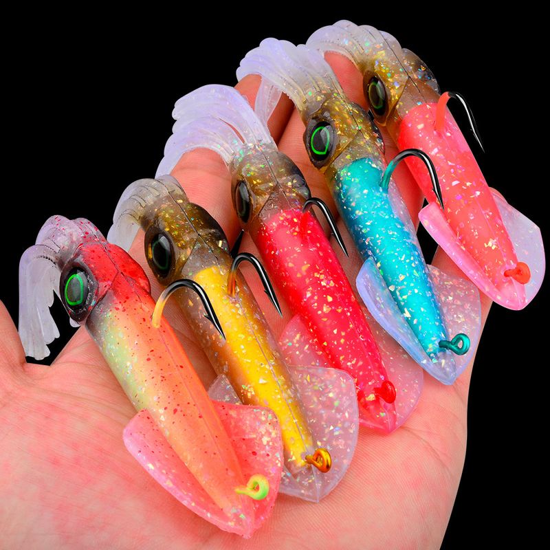 Squid Lure Bionic Luminous UV 13cm Built-in Lead Head Hook Soft Cuttlefish Octopus Bait_voghion.com