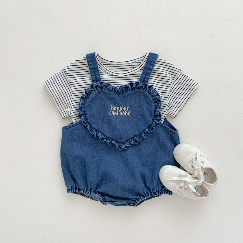 Korean style summer clothes, soft denim straps, buttocks, western-style baby and cute jumpsuit for outdoor wear_voghion.com