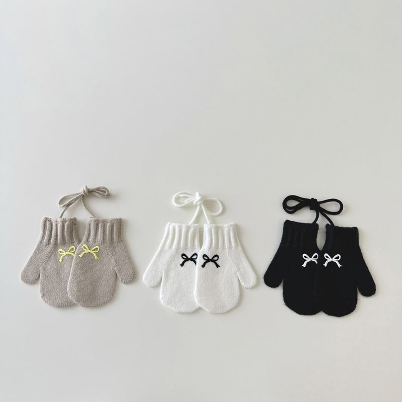 Guanti per bambini Guanti caldi per bambini all'aperto con collo allacciato e chiusura a strappo, autunnali e invernali per bambine_voghion.com