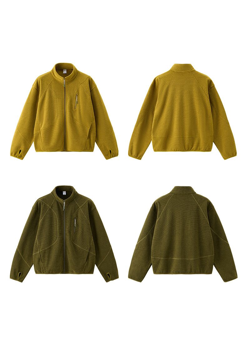 Suéter de invierno 2025 para hombre, chaqueta deportiva de forro polar para exteriores, con cuello alto, cremallera y calefacción de nido de abeja._voghion.com