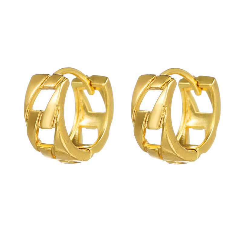 Vintage Commuting Copper Plated Earrings With Simple And Cool Style Ear Buckles, Niche Design, Ear Loops For Women_voghion.com