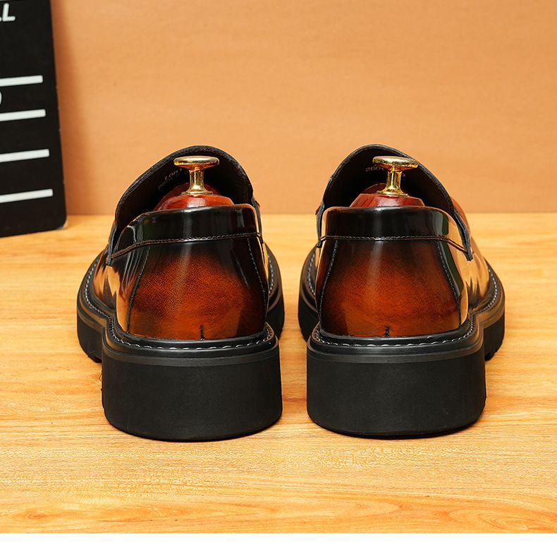 Miesten isokärkiset nahkakengät, aitoa nahkaa, brittiläiset business-kengät, platform-korkeussäädettävät miesten kengät, kiiltävät neliönmuotoiset kärjet, slip-on-kengät muodollisille kengille_voghion.com