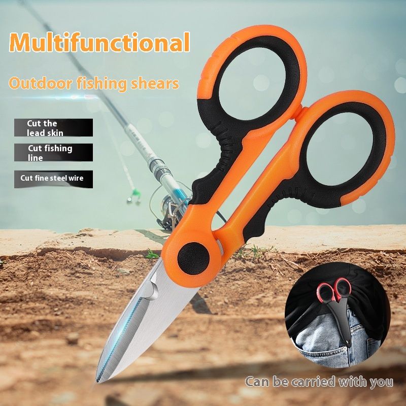 Professional PE Strong Horse Fish Line Scissors Sawtooth Road Stainless Steel Multi functional Fishing Gear_voghion.com