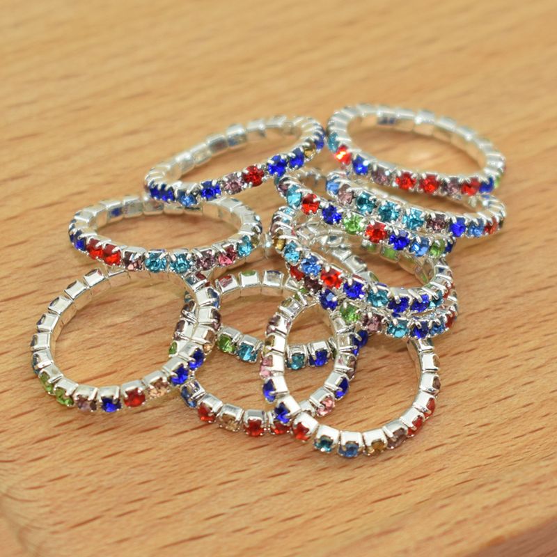 Koreanische Version Einreihiger Strass-eingelegter Diamant-Mischstapel-elastischer Ring_voghion.com