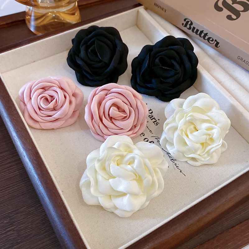 Collier ensemble de perles de fleurs en tissu, nouvelle chaîne minimaliste de clavicule perlée de tempérament doux français, décoration de cou pour_voghion.com