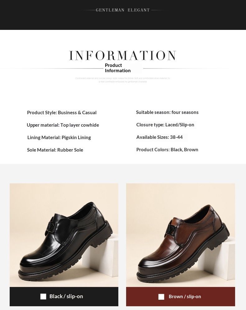 WalkPrime New Business Casual Genuine Leather Thick Sole Formal Men's Pure Cowhide Derby Shoes Light Style_voghion.com