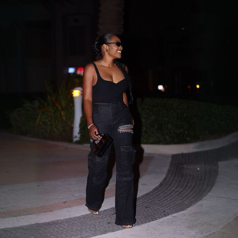 Damenbekleidung Hollow Diamond Overalls Stretch-Jeans mit mehreren Taschen für Damen_voghion.com