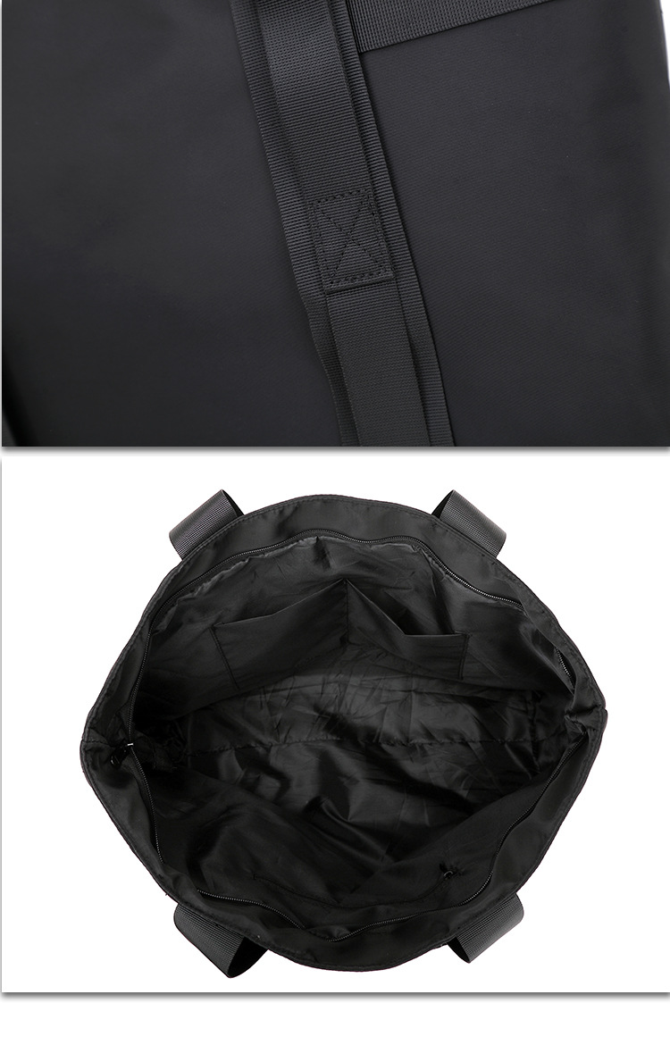 Men's Handbag, Large Capacity Single Shoulder Trendy Tote Solid Color Waterproof Travel Bag, Student Makeup Bag_voghion.com