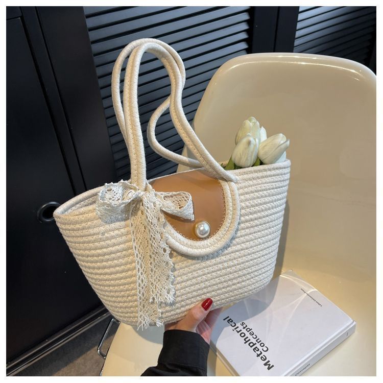 Borsa a secchiello intrecciata 2023, nuova moda per donna, grande capacità, versatile, estiva, da spiaggia_voghion.com