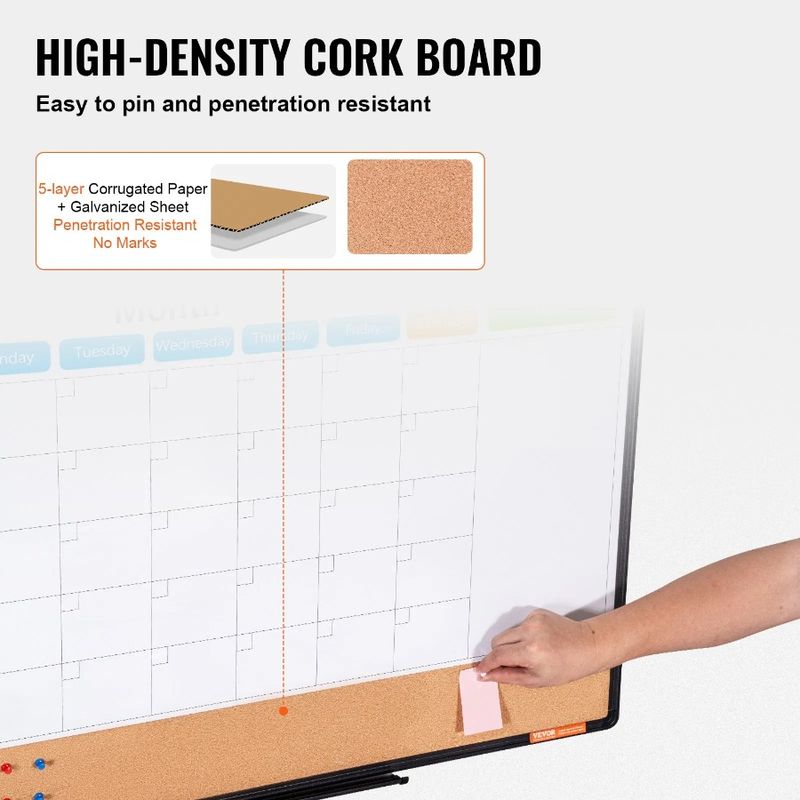 Board Whiteboard 36x And Frame Monthly With Aluminum 24 Calendar Cork Combo_voghion.com