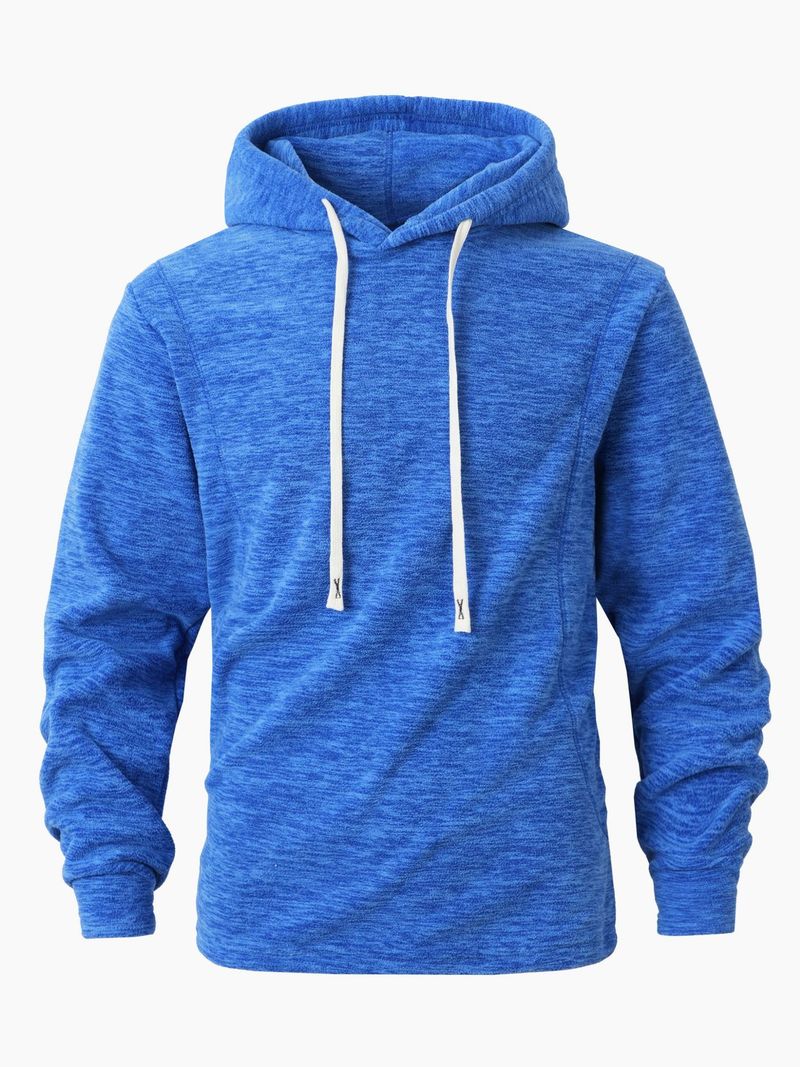 Felpa oversize con cappuccio in pile da uomo – Pullover invernale con tasche laterali (S-2XL, Nero/Blu navy/Antracite/Crema)_voghion.com